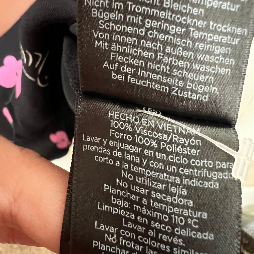 Hobbs London Ria Black Pink Floral Mini Dress Sz 10 - Picture 8 of 11